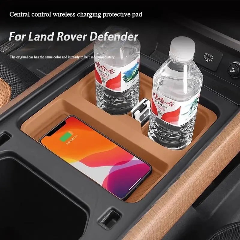 For Land Rover Defender 90 110 130 L663 2020-2025 Car Central Control Water Cup Protective Silicone Pad Wireless Charging Pad