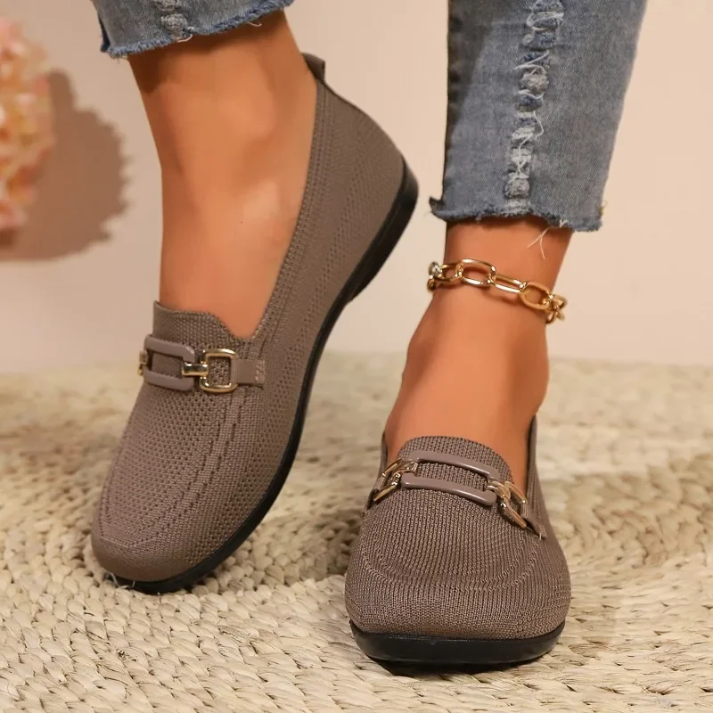 2025 New Spring and Autumn New Large Size Round Head Flat Sole Shoes Women's Light Sports Style Casual Shoes Женская Обувь