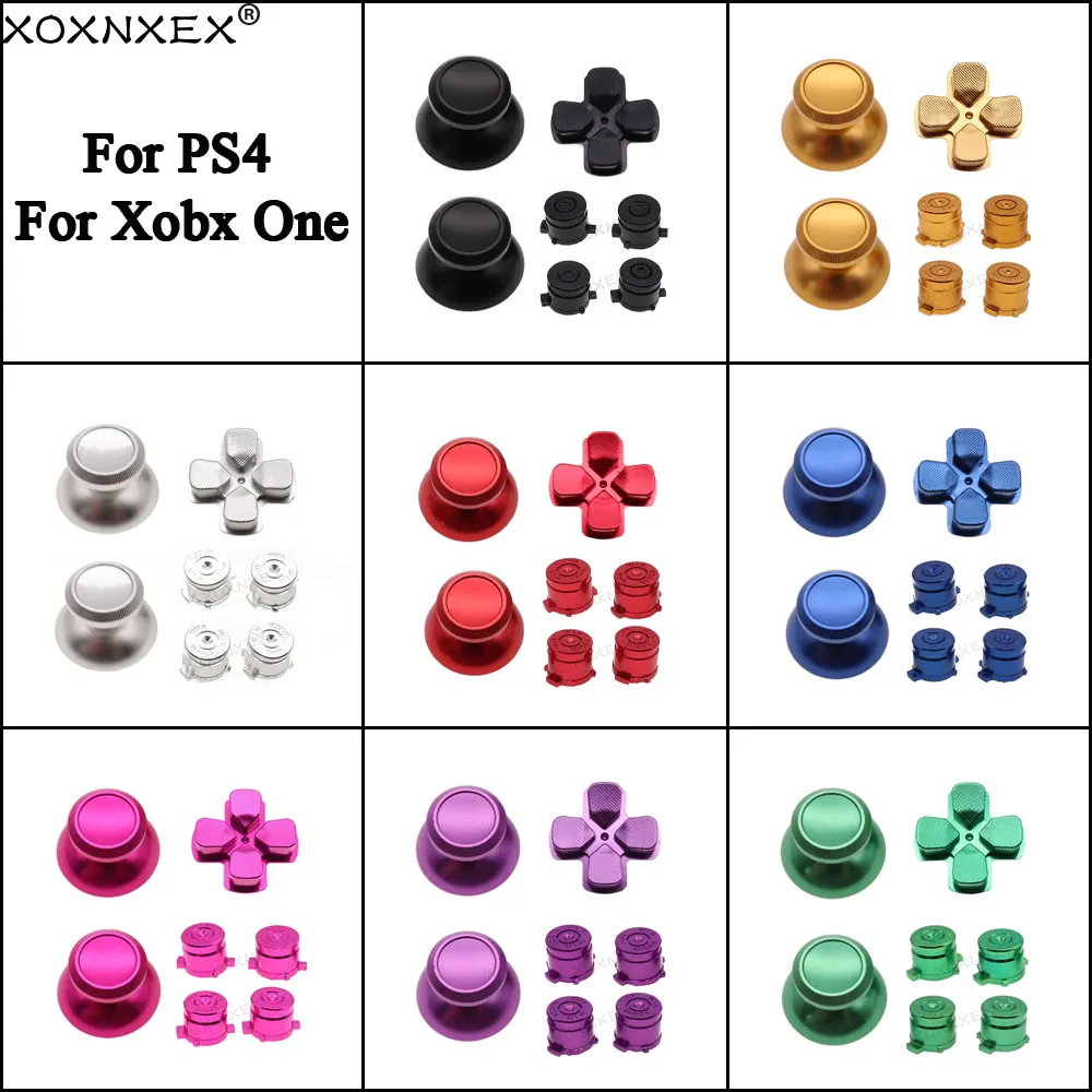 Metal Dpad ABXY Buttons for PS4 Xbox One Controller Custom Replacement Aluminum Analog Stick Joystick for PS4 Game Accessories