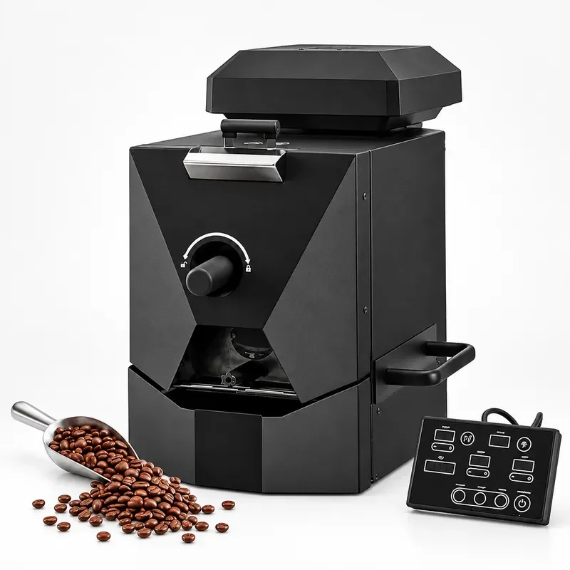 400g Electric Coffee Bean Roaster Large Capacity Drum Roasting Machine Small Batch Home Commercial Cafe Use Black Style