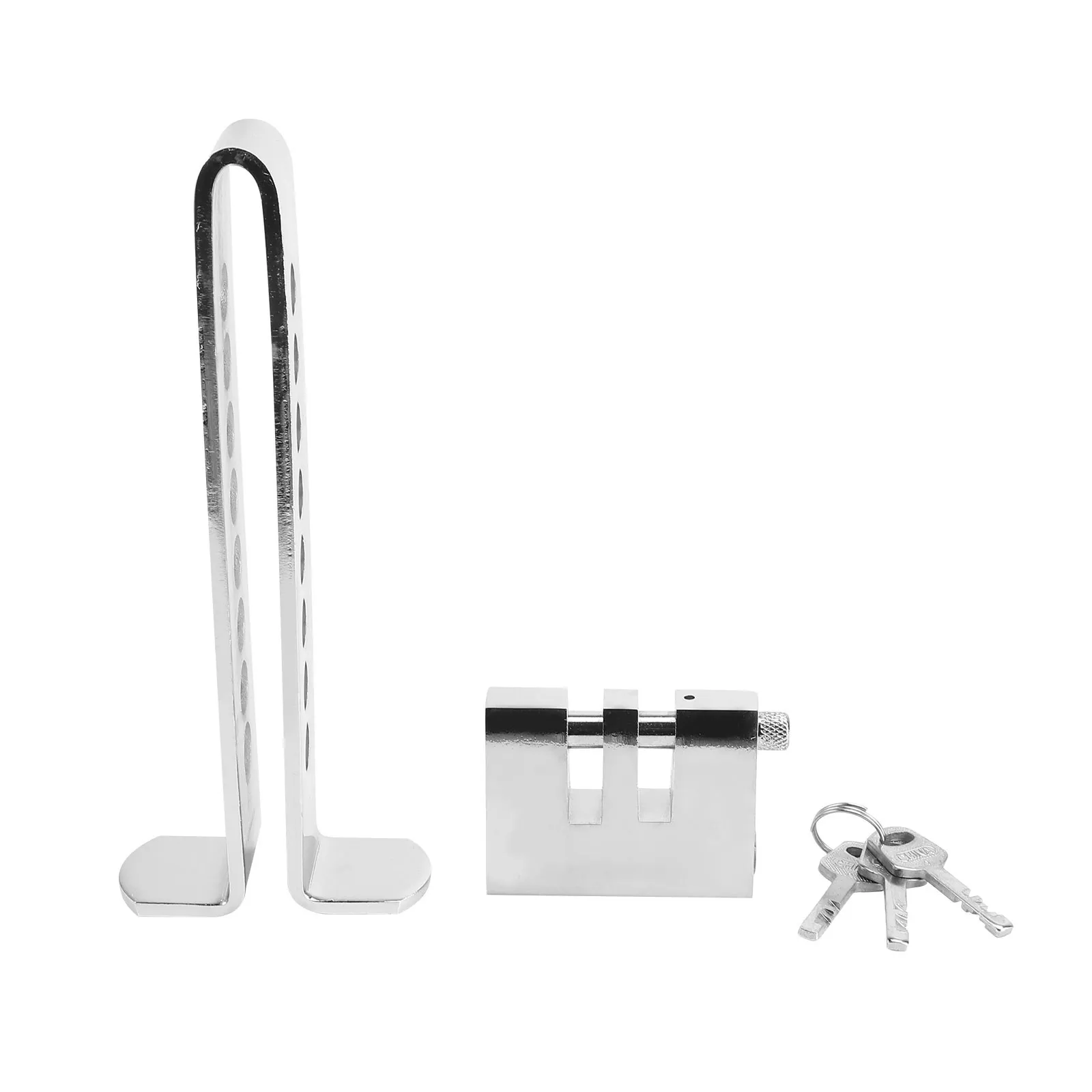 Car Brake Pedal Lock Solid Steel Anti- Clutch Lock 7 Holes Spare Keys Security Tool Suitable for Most Cars Suvs