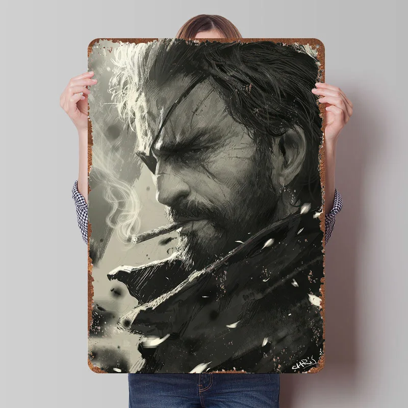 Big Boss Smoking Cigar Portrait Tinplate Poster Customized Wall Art Retro Vintage Metal Signs for Fans Home Decorations House