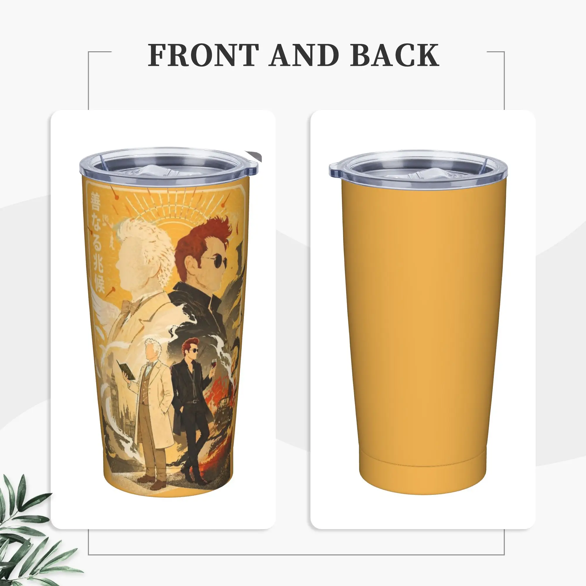 Good Omens Good Demon Bad Angel Tumbler Vacuum Insulated  Coffee Cups Stainless Steel School Mugs Water Bottle