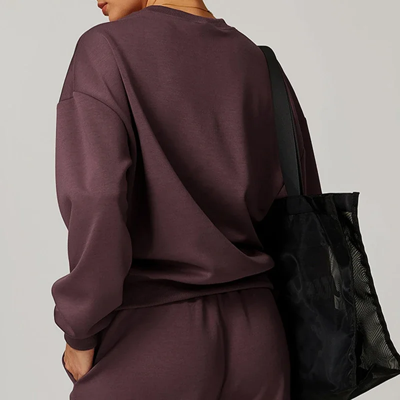 Women Yoga Shirts Outdoor Loose Sportswear Running Workout Athletic Long Sleeve Casual Activewear Sweatshirt Comfortable Apparel