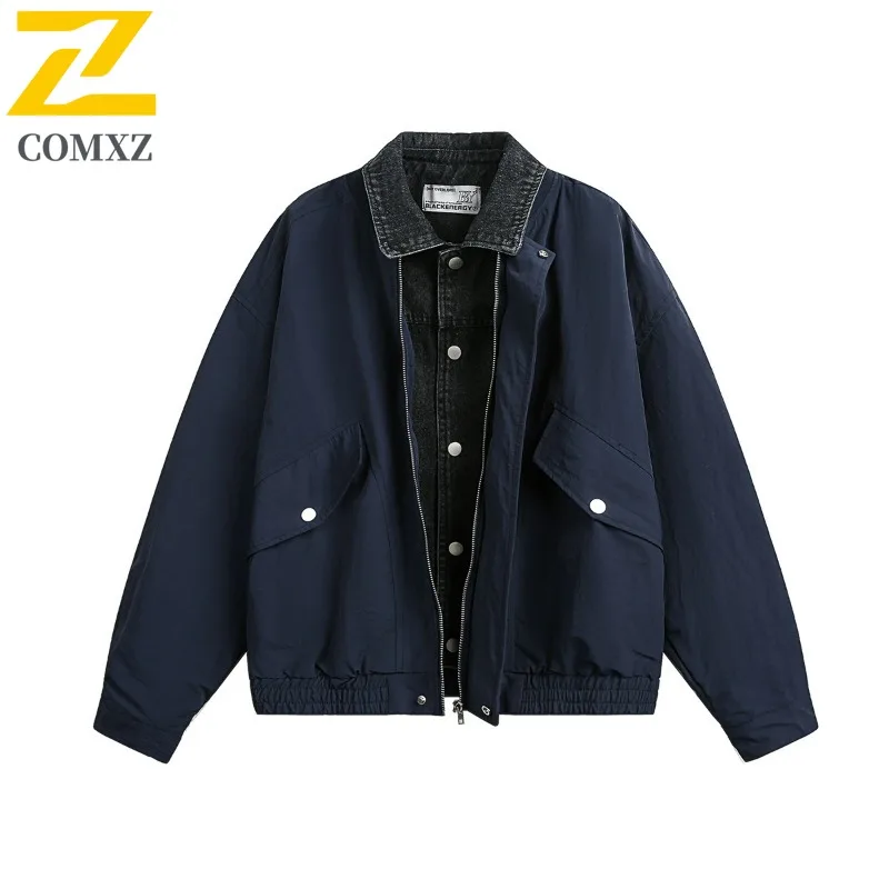 

COMXZ Men Designer Trench Coat Minimalist American Retro Korean Style Travel Versatile Climbing Jackets Trip High Quality Coat