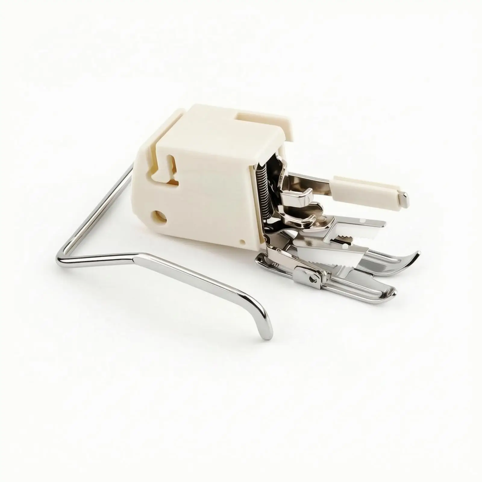 Sewing Machine Walking Foot Tool with Alignment Guide and Metal Rod for Controlled Fabric Movement Quilting Leather Sewing Aid