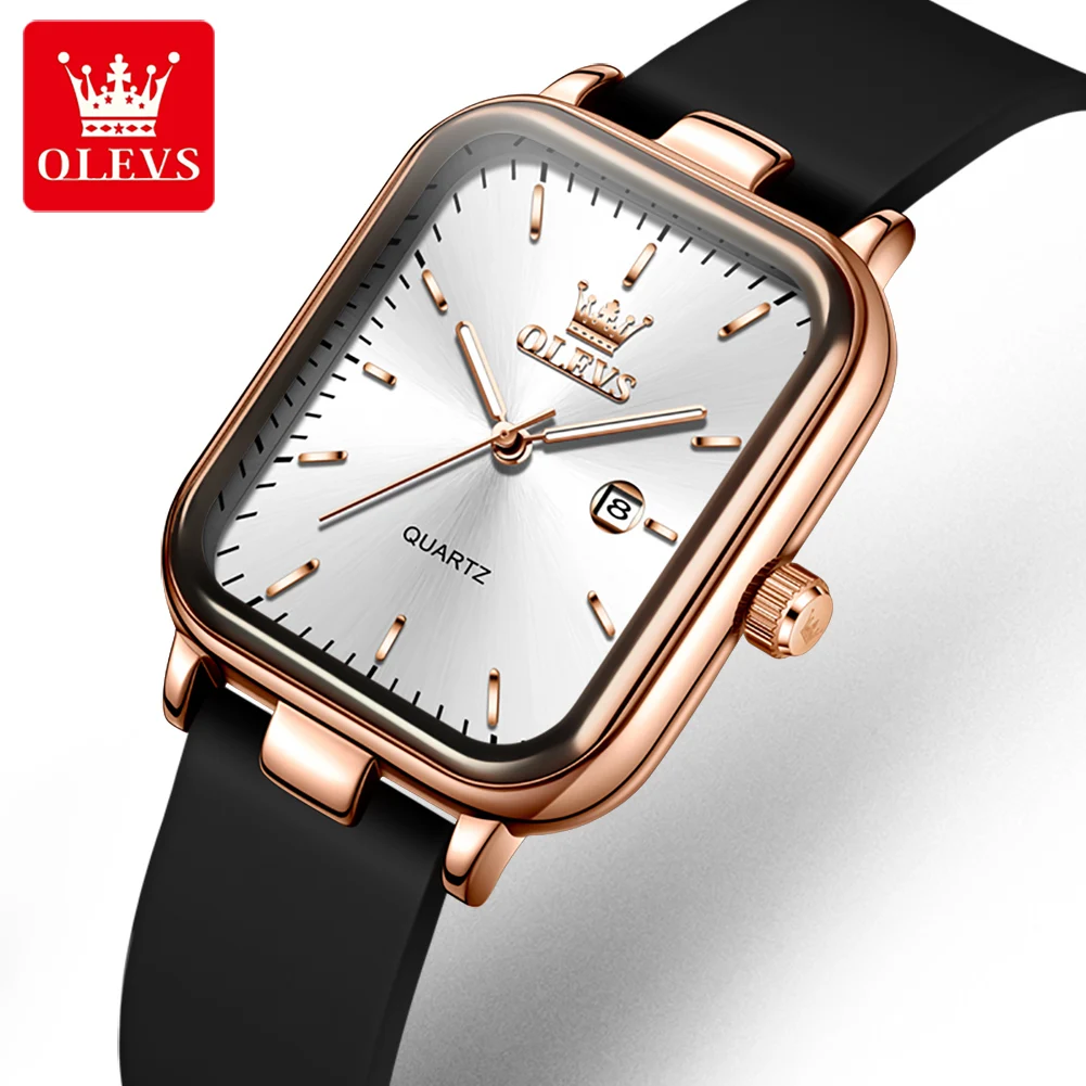 Luxury High Quality Quartz Movement Watch Fashion Square Tanks Women's Simple Rubber WristWatch Reloj Hombre