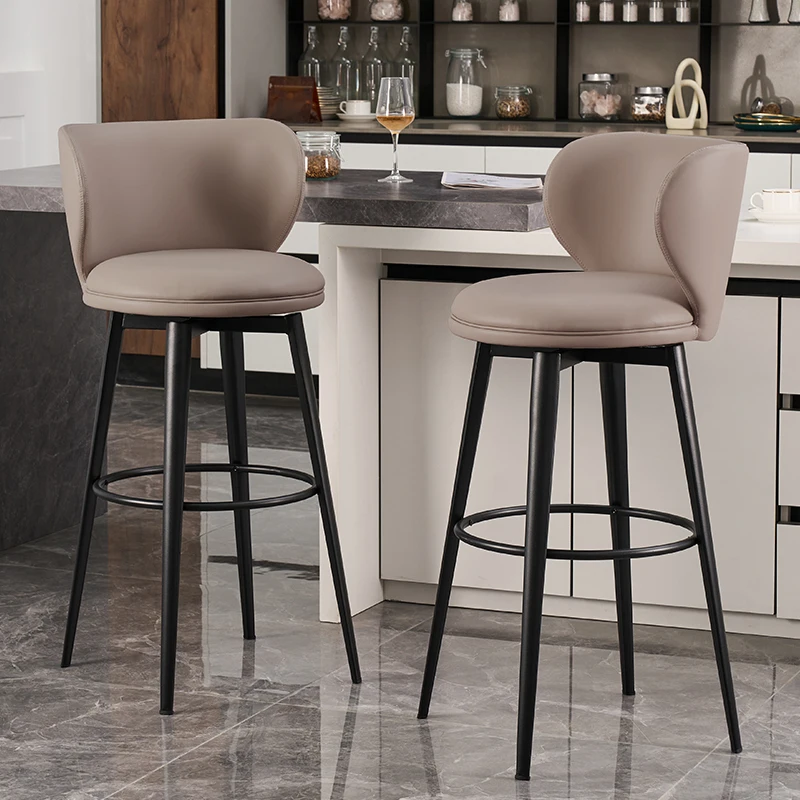 

Luxury High Bar Chairs Modern Stool With Backrest Island Kitchen Chaise Breakfast Parties Sillas Para Barra Restaurant Furniture