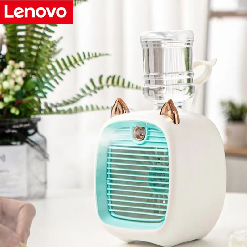 Lenovo Little Fox Mist Cooling Humidifier Fan Adjustable USB Rechargeable Water Cooling Fan Portable Desktop Household Item
