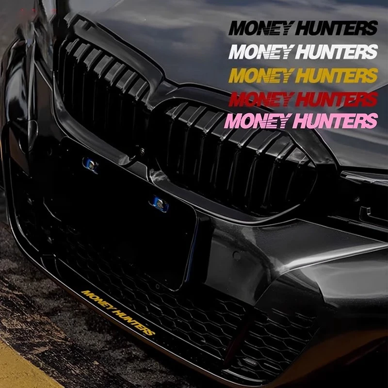 

1 шт. 2D плоская виниловая наклейка JDM Money Hunter с текстом, водонепроницаемая, для автомобиля, бампера, окна, внедорожника