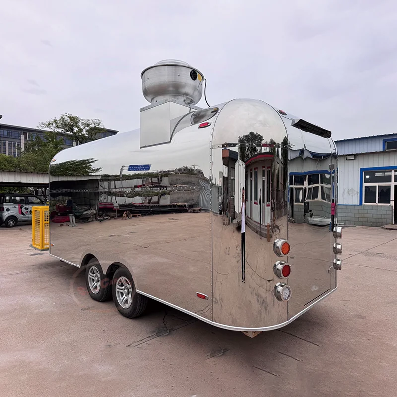 

Commercial Mobile Food Cart with Built-in Refrigerator for Selling Cold Drinks Salads And Desserts
