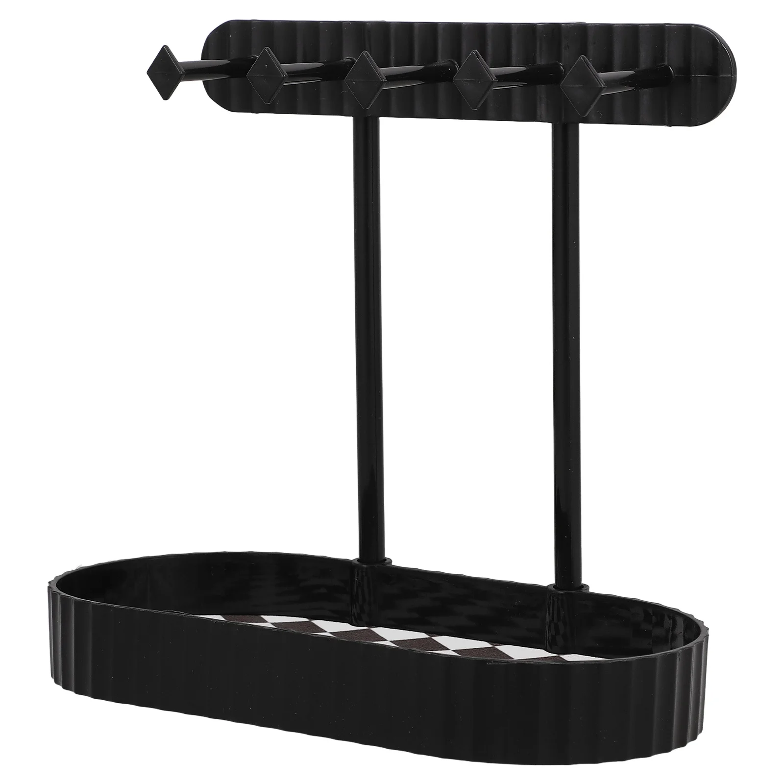 

Jewelry Organizer Stand Holder Necklace Earrings Rings Tray Tabletop Display Rack Storage Black Scrunchie Holder