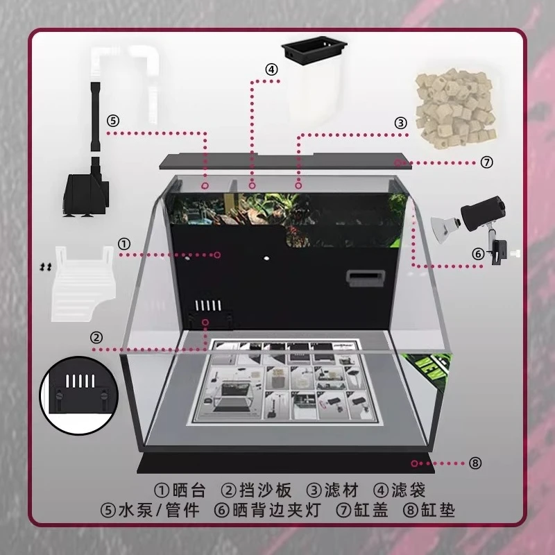 Turtle tank half water turtle back filter desktop turtle feeding box