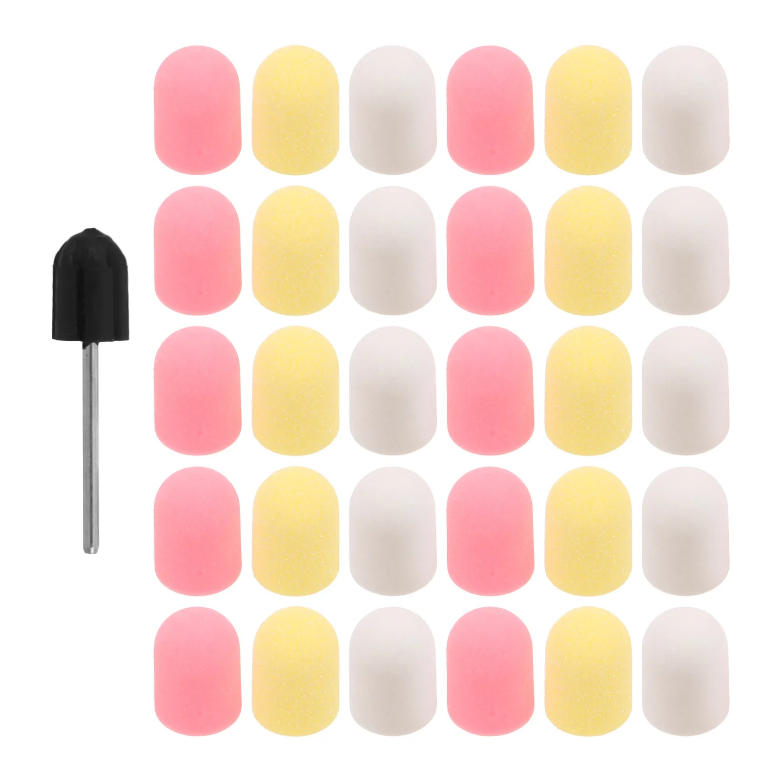 

30Pcs Nail Drill Sanding Caps 80 180 240 Grit Mini 10Mm Fine Grit Manicure Pedicure Tool Gel Polish Removal Nail Sanding Drill