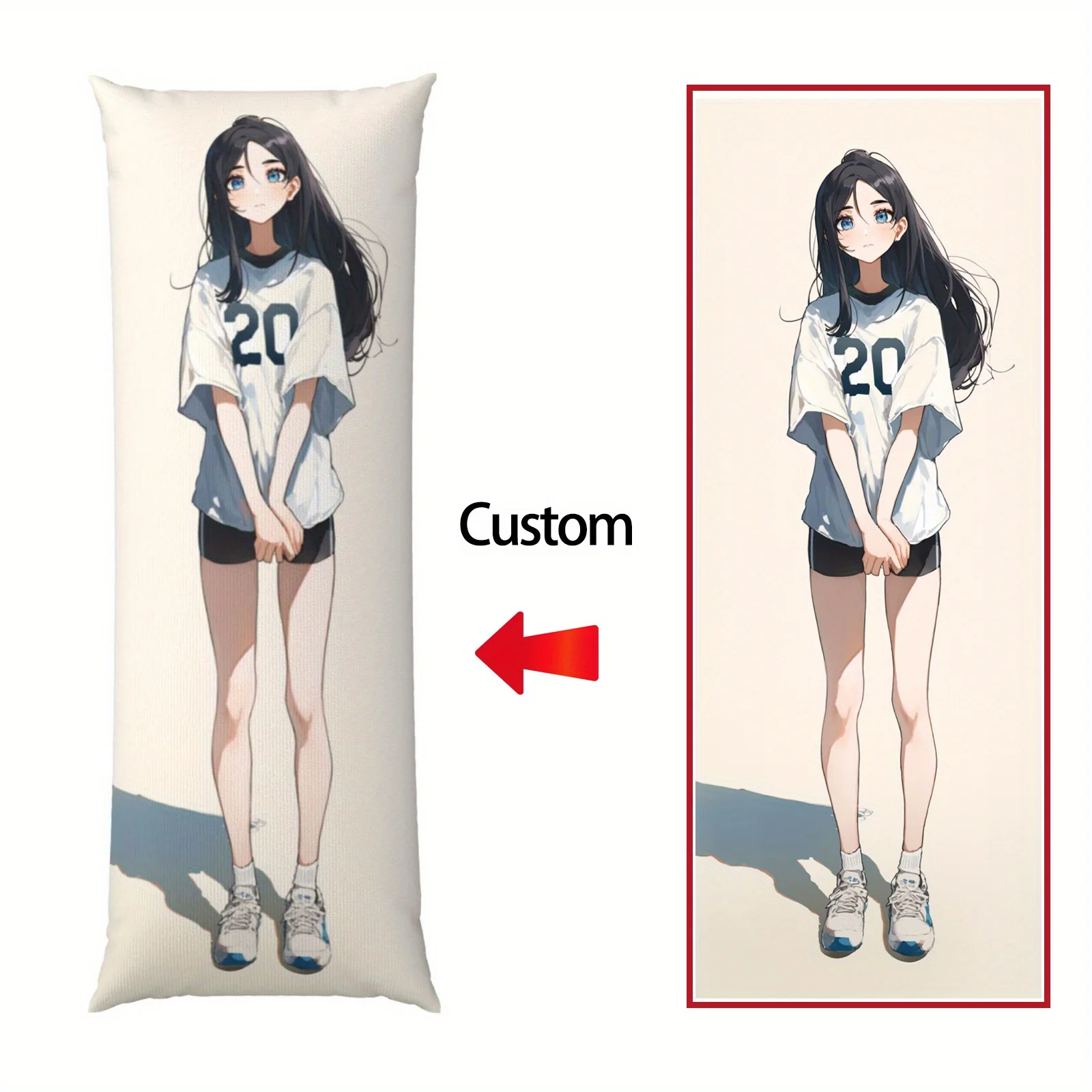 【 Customization 】 1 Father's Day Gift for Father Customized Anime Design Body Pillowcase Personalized Plush Waist Support Zipper
