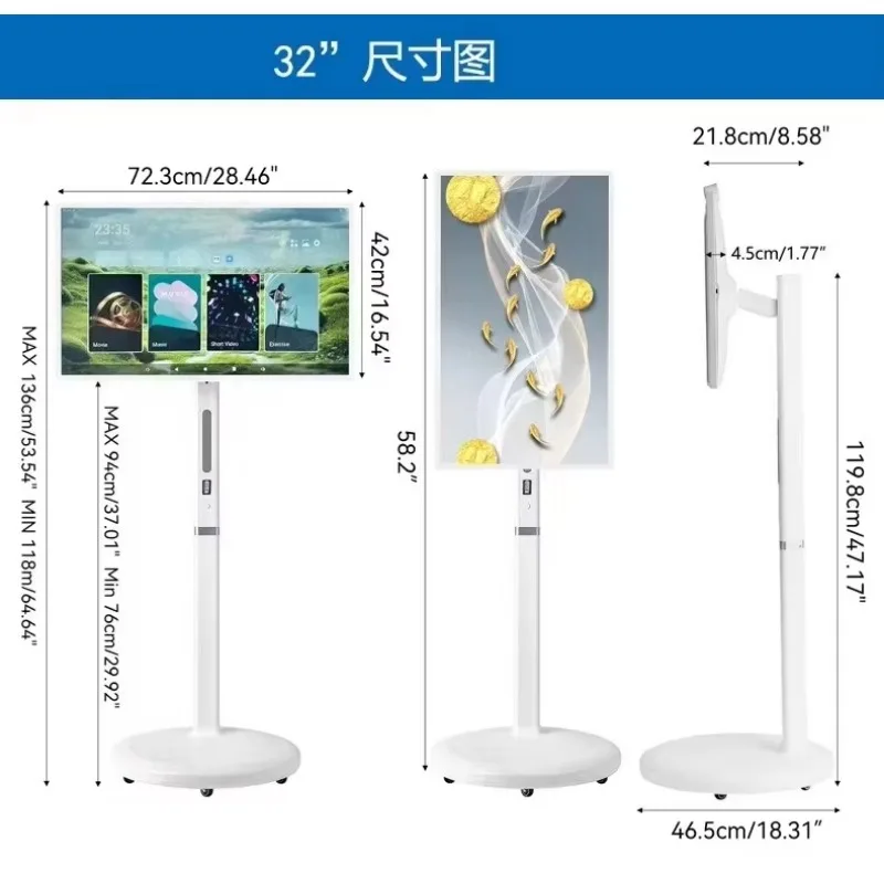 Universal Corner TV Floor Stand with Swivel Mount for 32 Inch LED LCD Plasma Flat Panel Curved Screen  with Height Adjustable