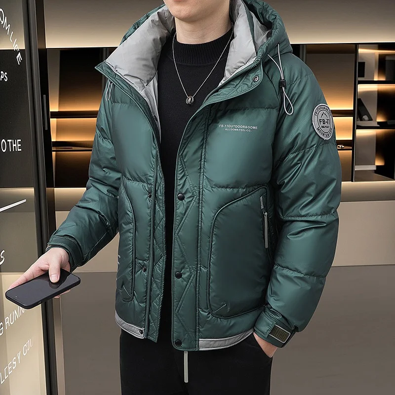 

GIOIOM мужской пуховик, осенне-зимний утолщенный теплый белый утиный пух, повседневная пуховая хлопковая куртка, пальто, мужская одежда