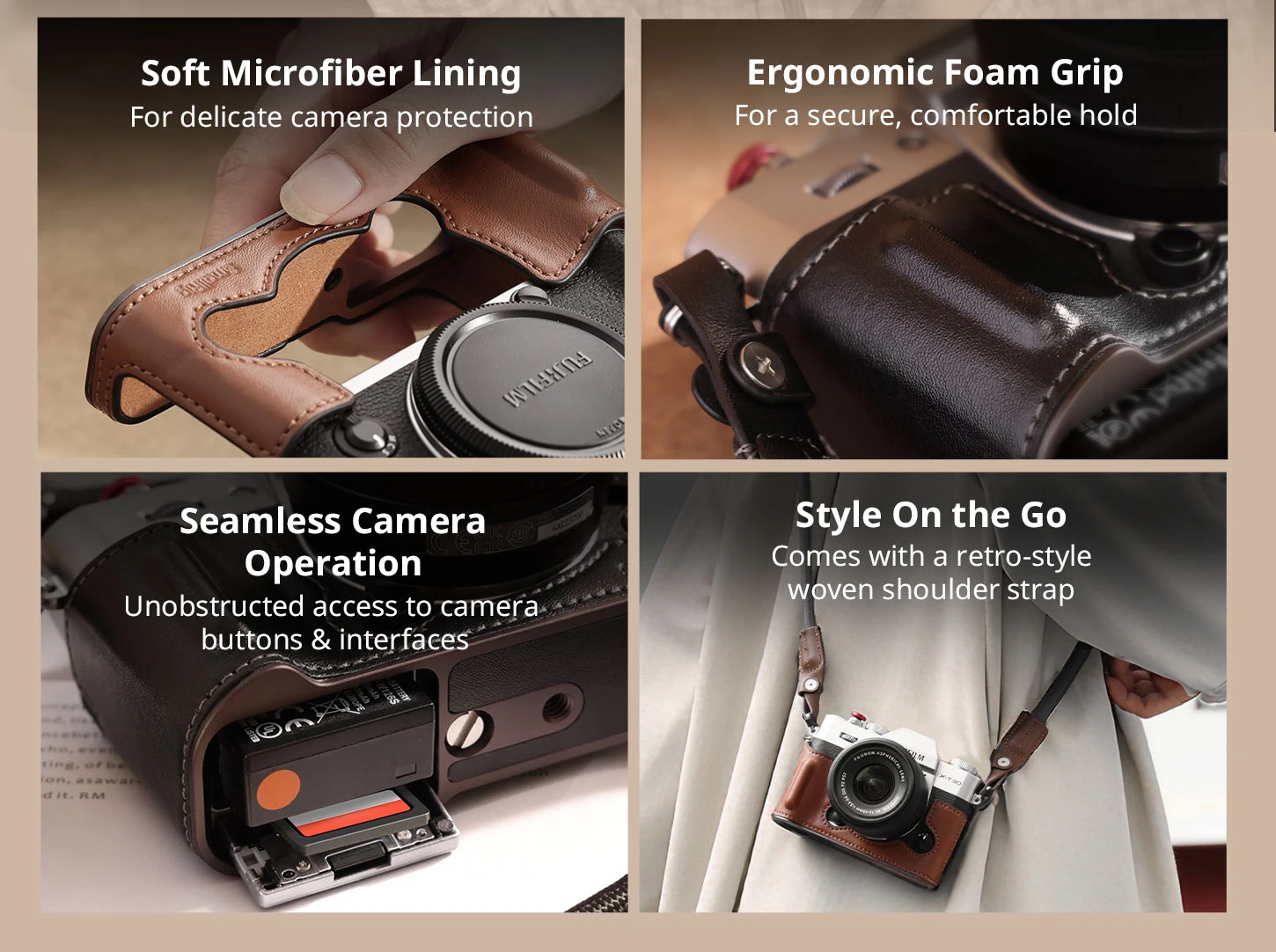 SmallRig X-T30 II L-förmige Montageplatte mit Silikongriff für FUJIFILM X-T30 / X-T30 II / X-T30 III, mit Verschlussknopfkappe 5664 – Detail 12