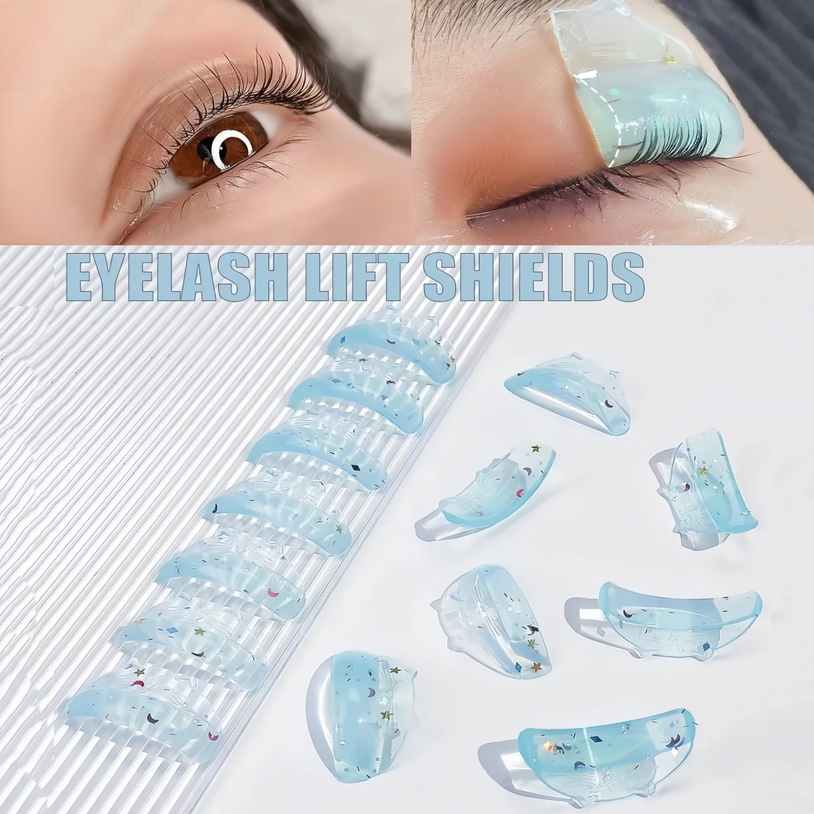 Libeauty C Curl Cat Shape Silicone Eyelash Perm Pads Sticky Lashes Rods Shield Lift 3D Eyelash Curler Accessories Makeup Tools