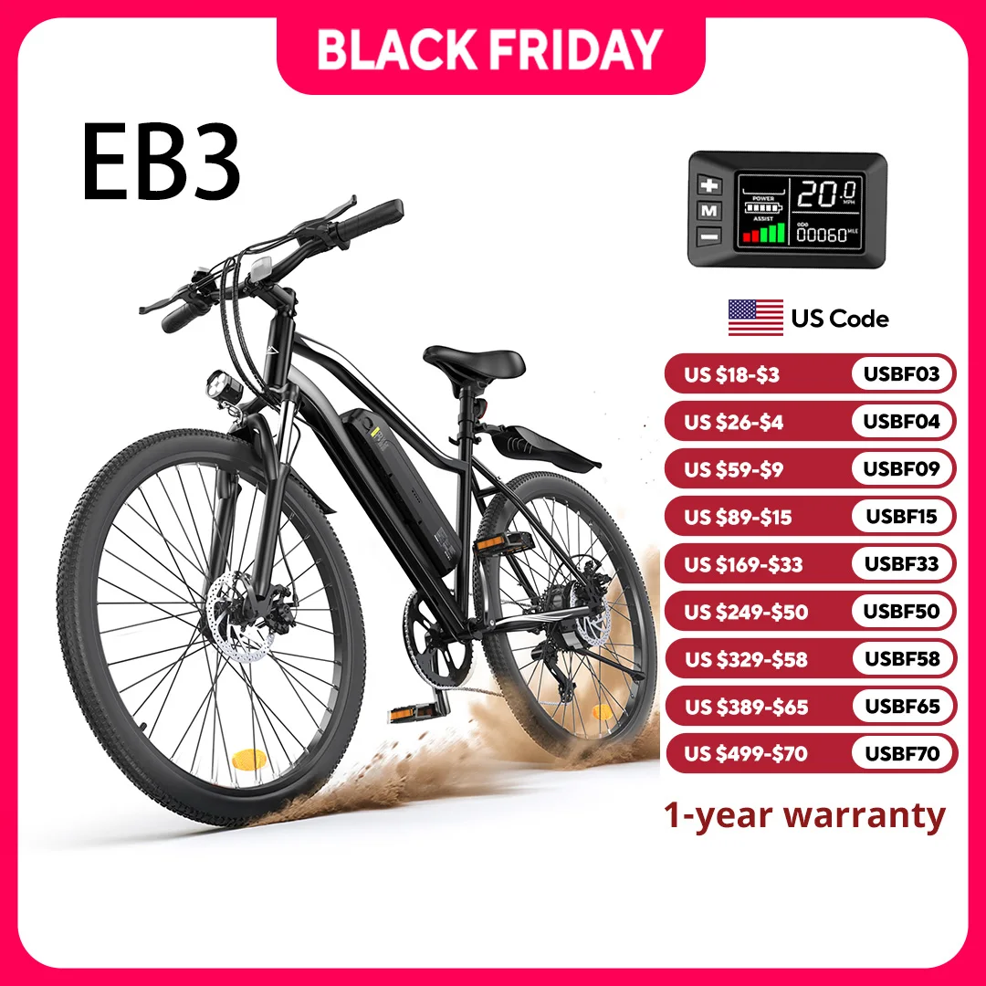 

isinwheel 26 inch Electric Bike 500W/1000W Motor Electric Bike for Adults Up to 60 Miles 20MPH Commuting Electric Mountain eBike