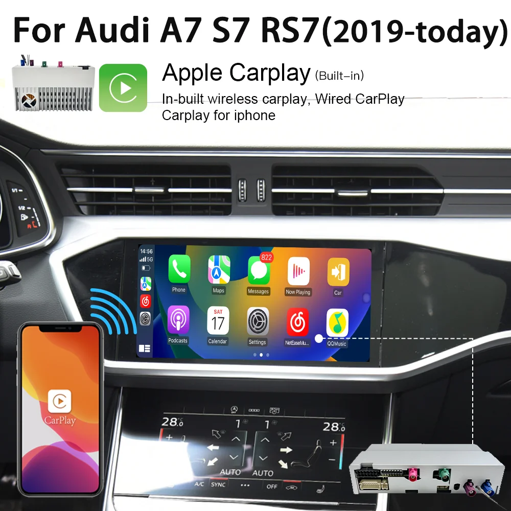 Wit-Up Air Carplay box for Audi A7 S7 RS7 C8 2019-today Android box Wireless Carplay Module Bluetooth Carplay Adapter Car Play