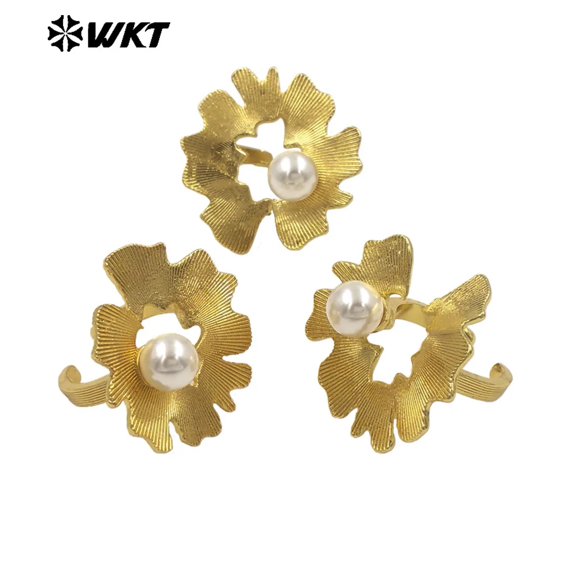 

WT-R591 Новая оптовая продажа, желтое латунное кольцо с искусственным жемчугом US7 с 18-каратным настоящим позолотой для женщин, подарки на день рождения