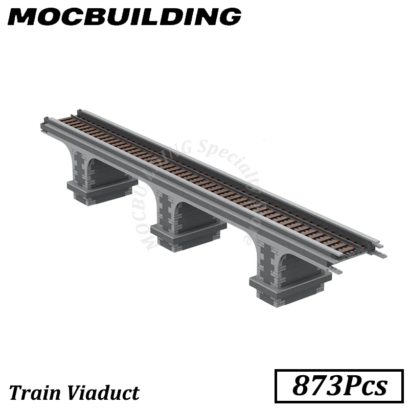 

Train Bridge Model Railway Accessories Display Moc Building Block Model Set DIY Brick Toy Gift Christmas Present