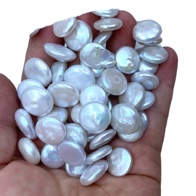 Zhuji 4A High Quality Natural Color Coin Pearls Loose Bead Natural Freshwater Pearls For Handcraft DIY Pearl Jewelry