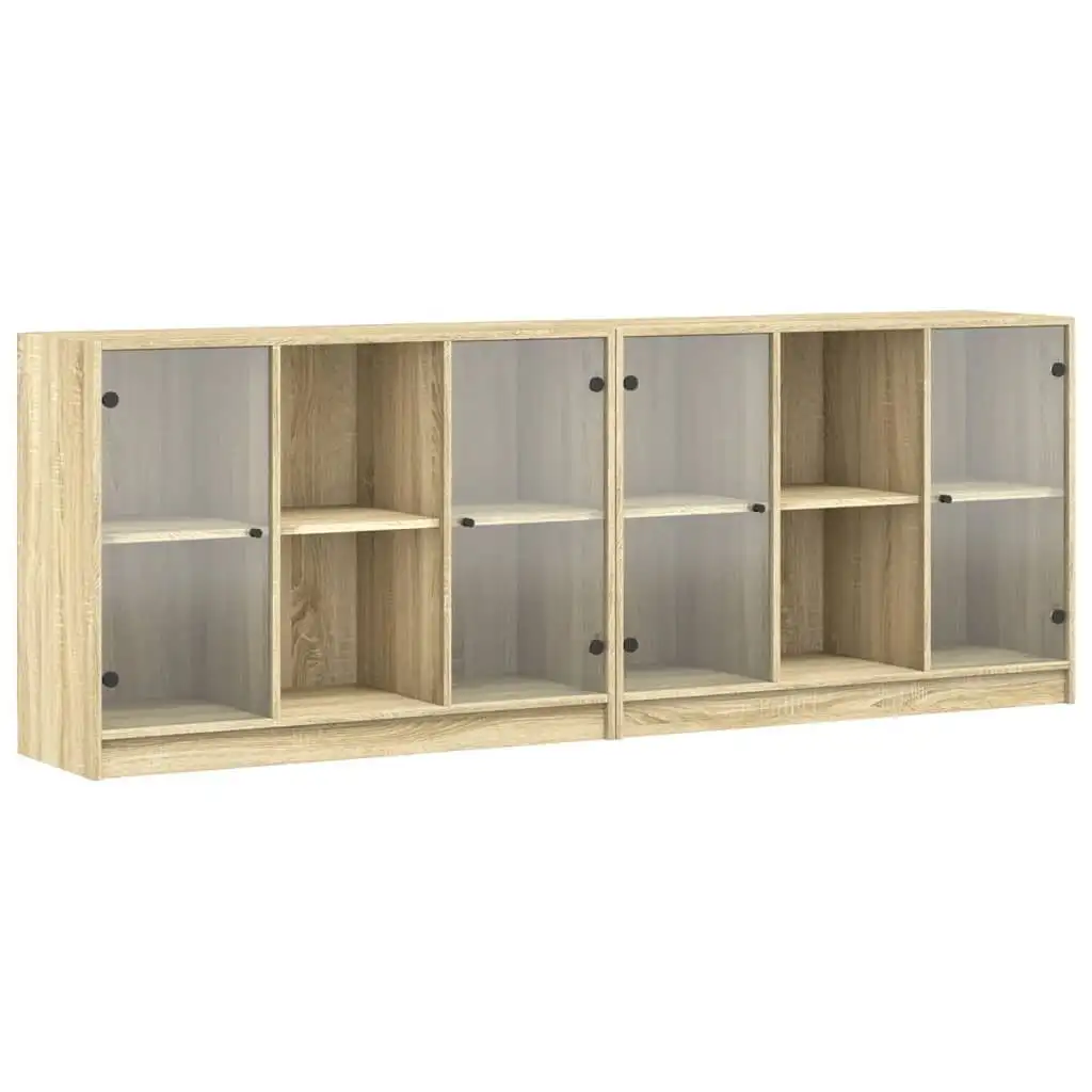 vidaXL Bibliothèque avec portes chêne sonoma 204x37x75 cm