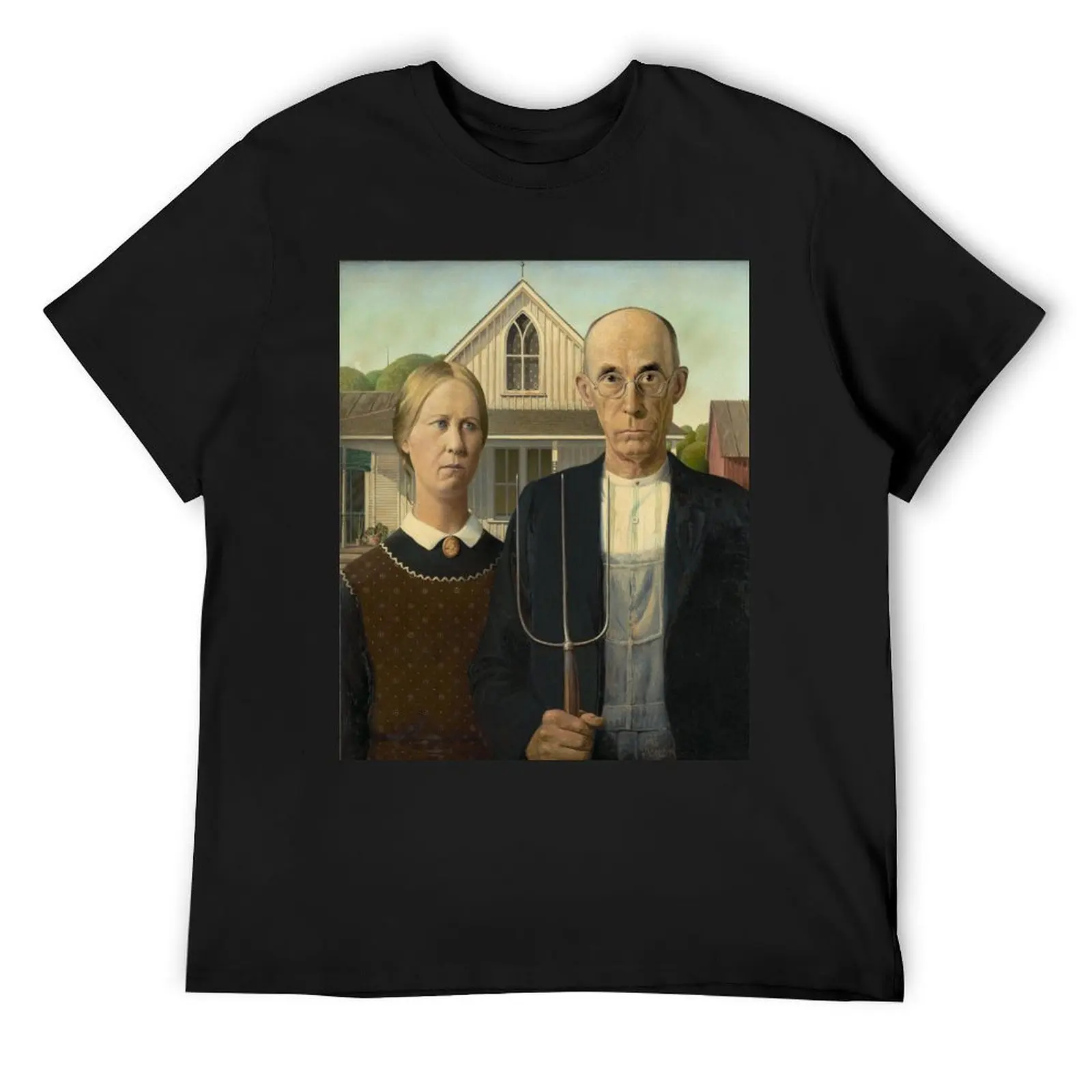 American Gothic T-Shirt new edition vintage anime shirt man clothes fitted t shirts for men