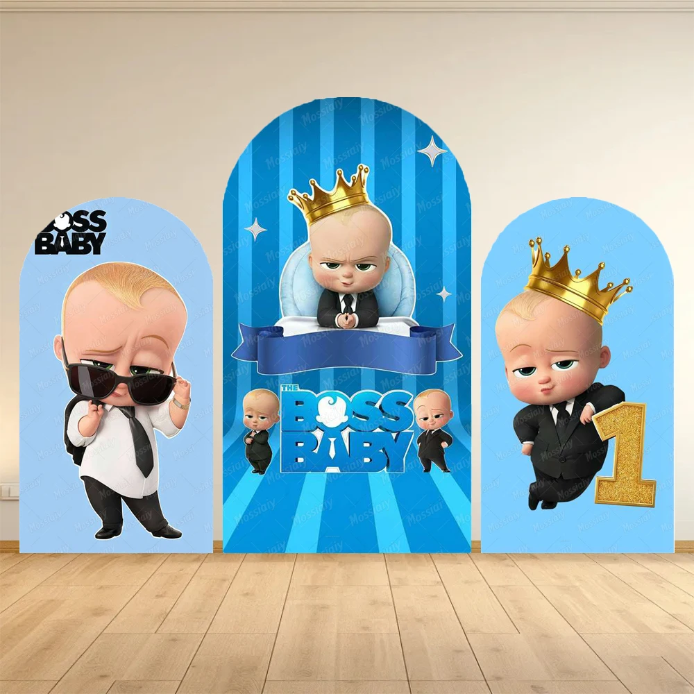 

Happy Boss Baby Birthday Arch Backdrop Cover Boys Birthday Newborn Baby Shower Party Decorations Photography Background Props