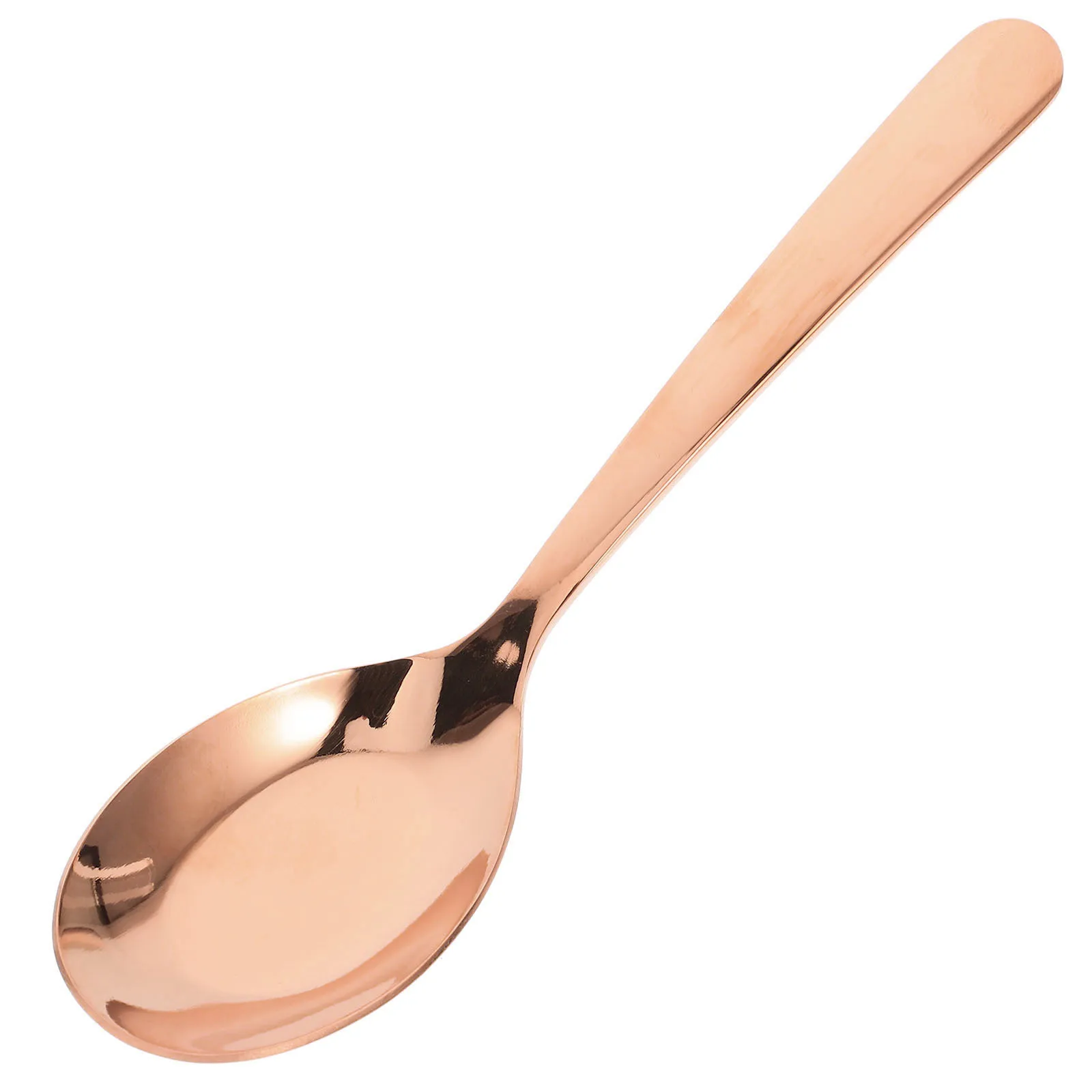 

Stainless Steel Flat Bottom Spoon Rose Gold Large Serving Spoon For Soup Cereal Dessert Cooking Kitchen Asian Ramen Ladle