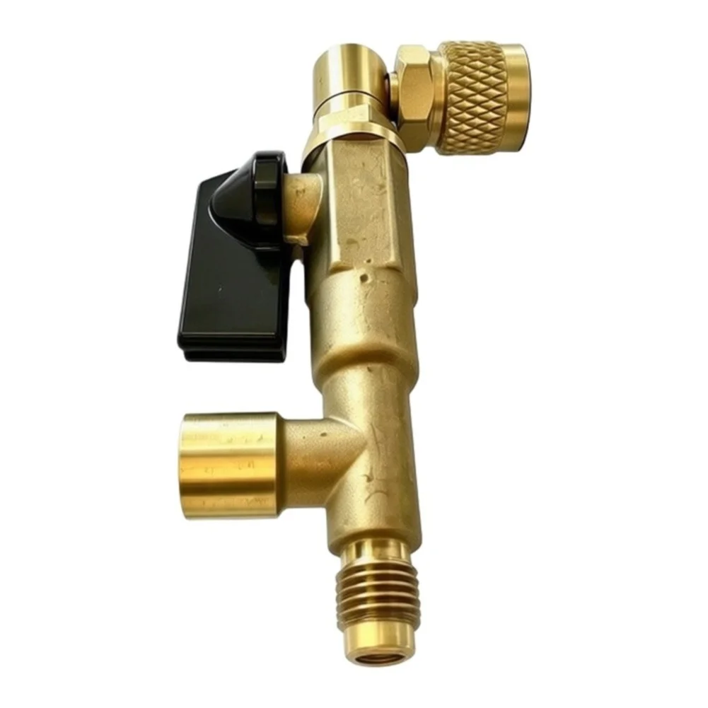For Refrigerant For Service Ball Valve Set Made of Brass with Tee Connector and Gauge Adapter for AC Installation