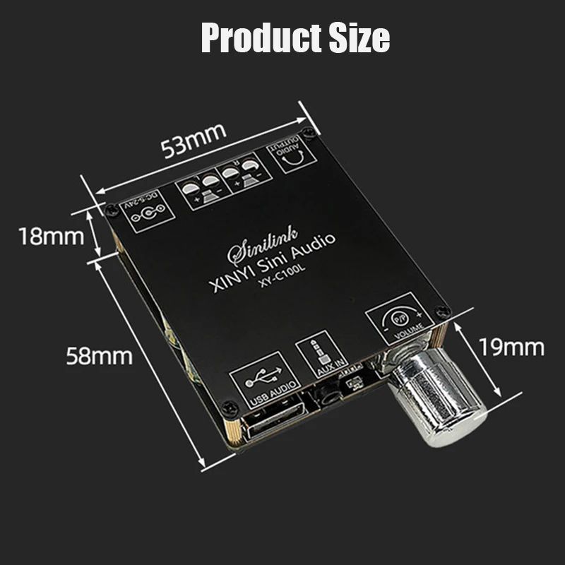 100W * 2 C100L Bluetooth 5.0 HiFi เครื่องขยายเสียงดิจิตอล2ช่องลำโพง Stereo Audio AMP โมดูล USB sound Card อินพุต AUX