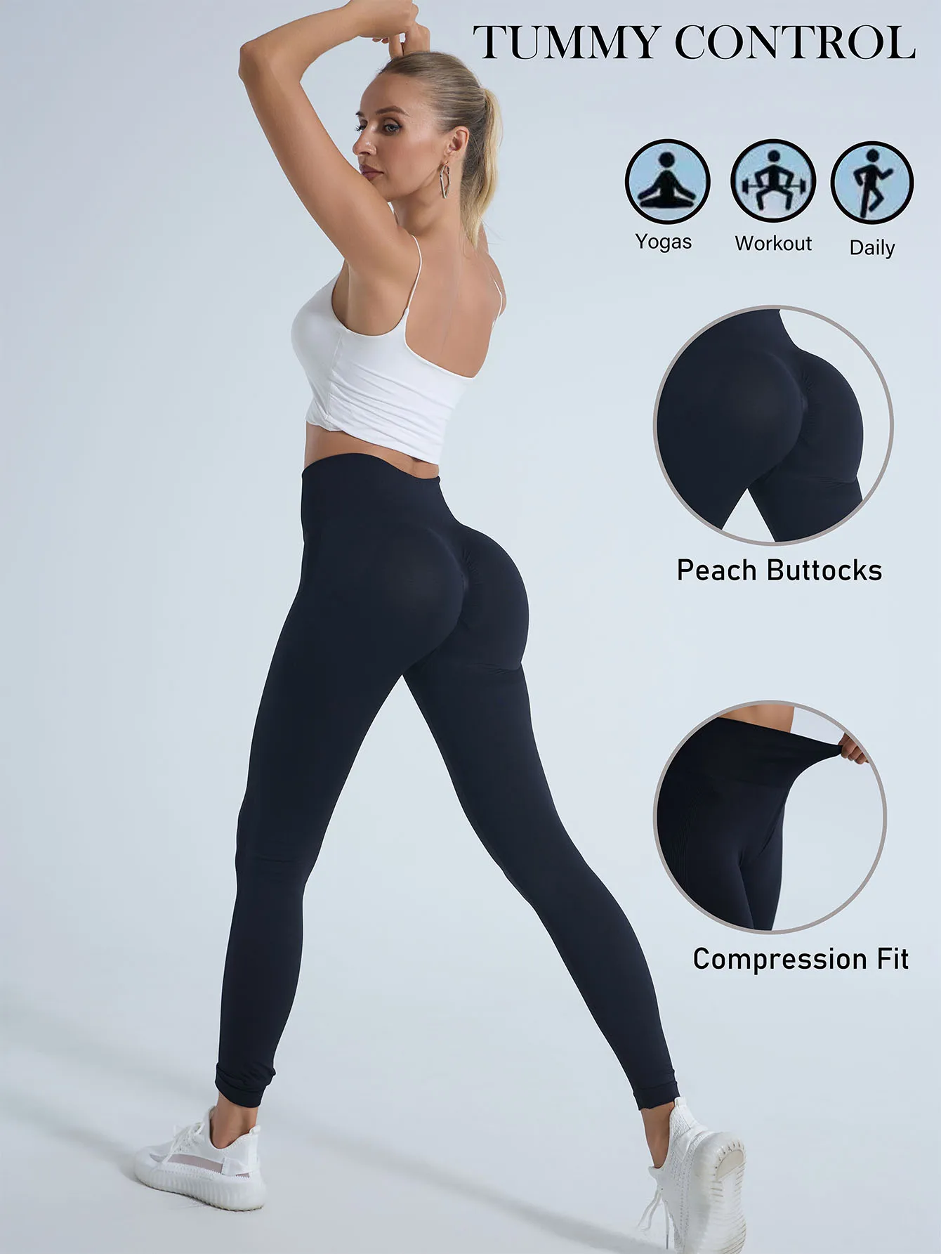 

Женские леггинсы для йоги с высокой талией, не просвечивающиеся при приседаниях, из плотной непрозрачной ткани для фитнеса, йоги и повседневной носки