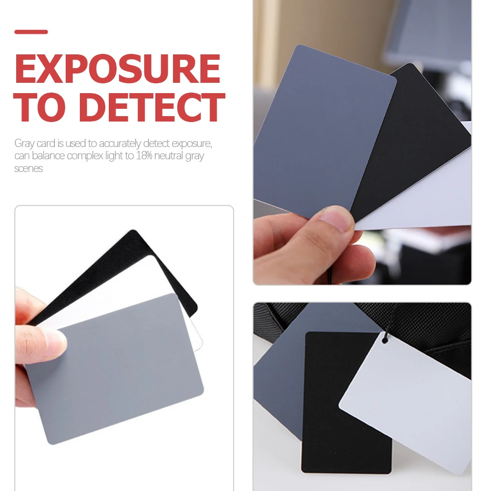 

2pcs White Balance Photography Tool Acrylic Color Checker Exposure Film Reference Video Lanyard Black Card Check Stray