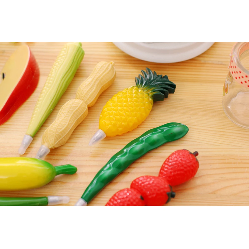

Fruit Shaped Ballpoint Pens Cartoon Gel Pen Magnet Kids Office Chili Design Stationery Writing Smooth Non Skid Comfortable Grip