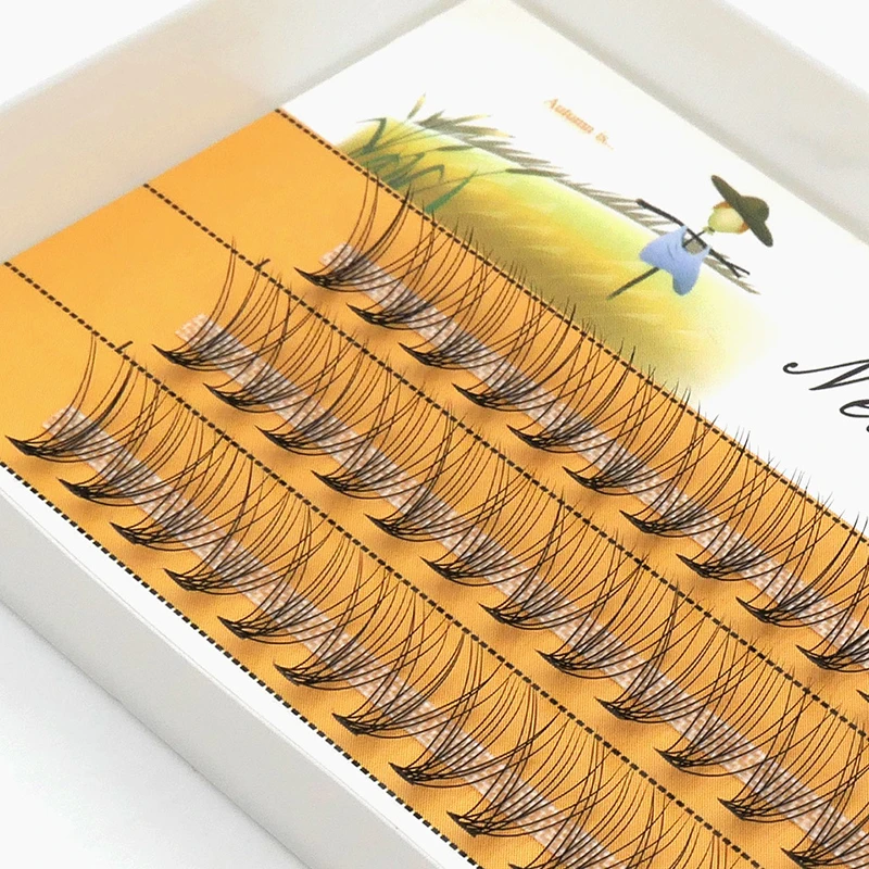 10D Mink Eyelashes 1 Box/60 Bundles Natural Eyelash Extension 3D Russian Individual Eyelash Cluster Makeup Tools False eyelashes