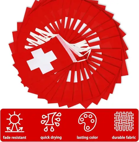 14x21cm20pcs/set Switzerland bunting flags Pennant String Banner swiss Flag Buntings Festival Party Holiday