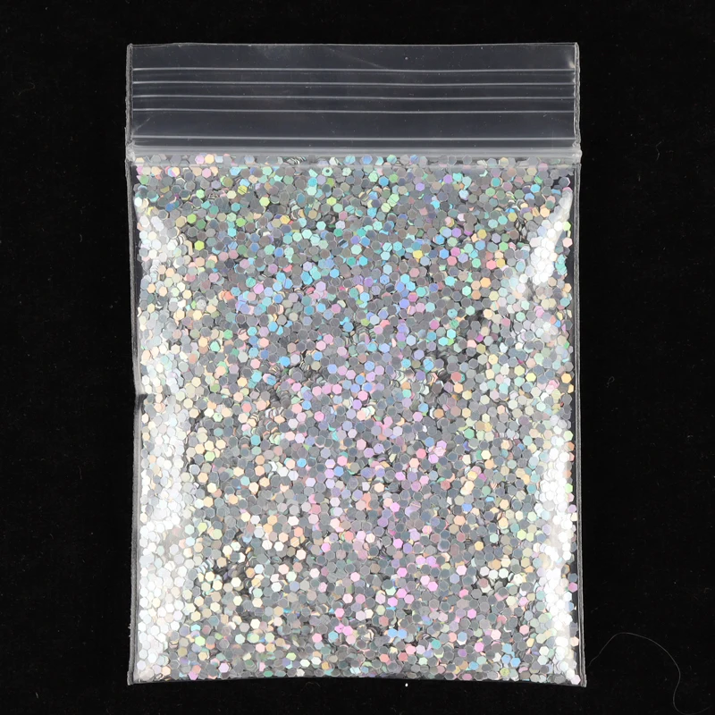 10g Gold Silver Nail Art Glitter Powder Holographic Laser Sequins Manicure Decoration Accessories Nail Supplies Size 1mm/0.039in