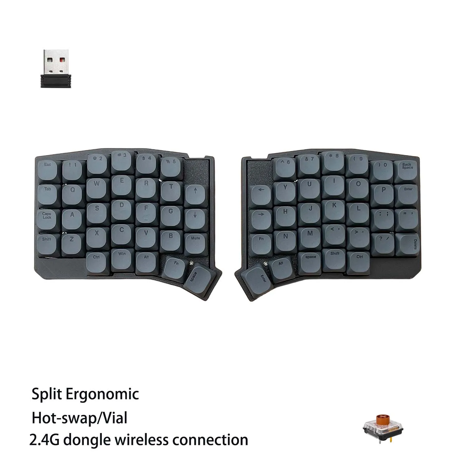 Chocソフレ ロープロファイル 分割式メカニカルキーボード 2.4G無線