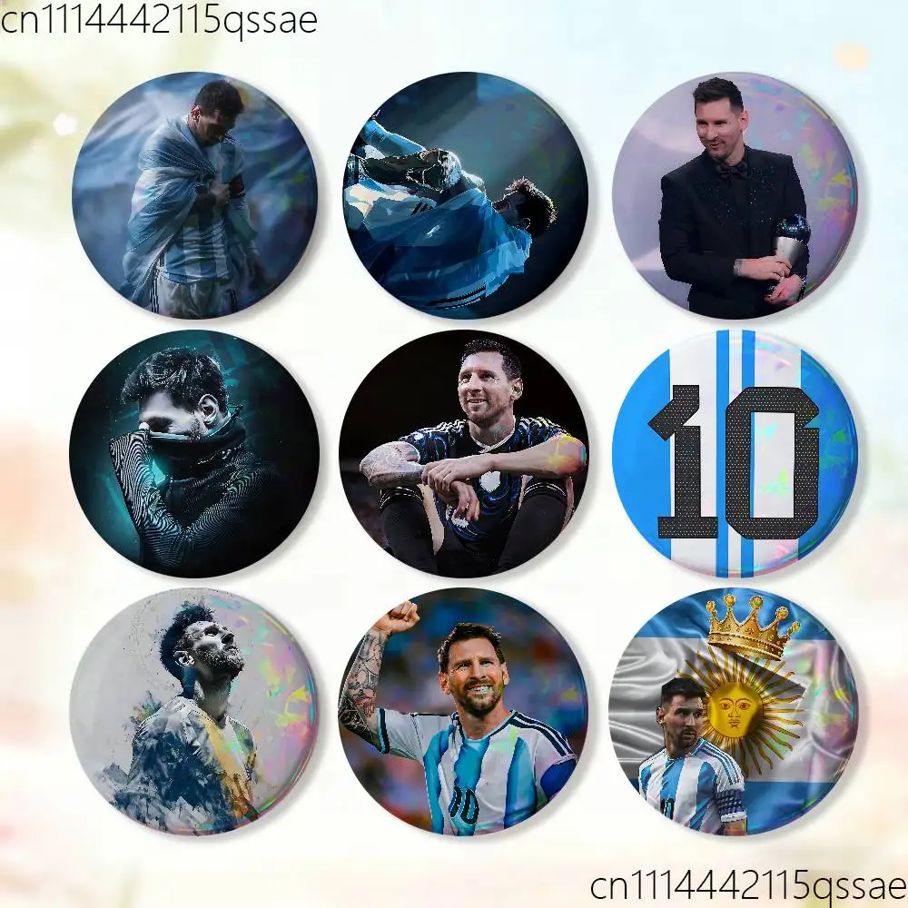 FOR Argentina Lionel Messi Badge Tinplate Soft Button Pin Brooch Metal Badge Custom Jewelry Accessories Hat Bag Lapel