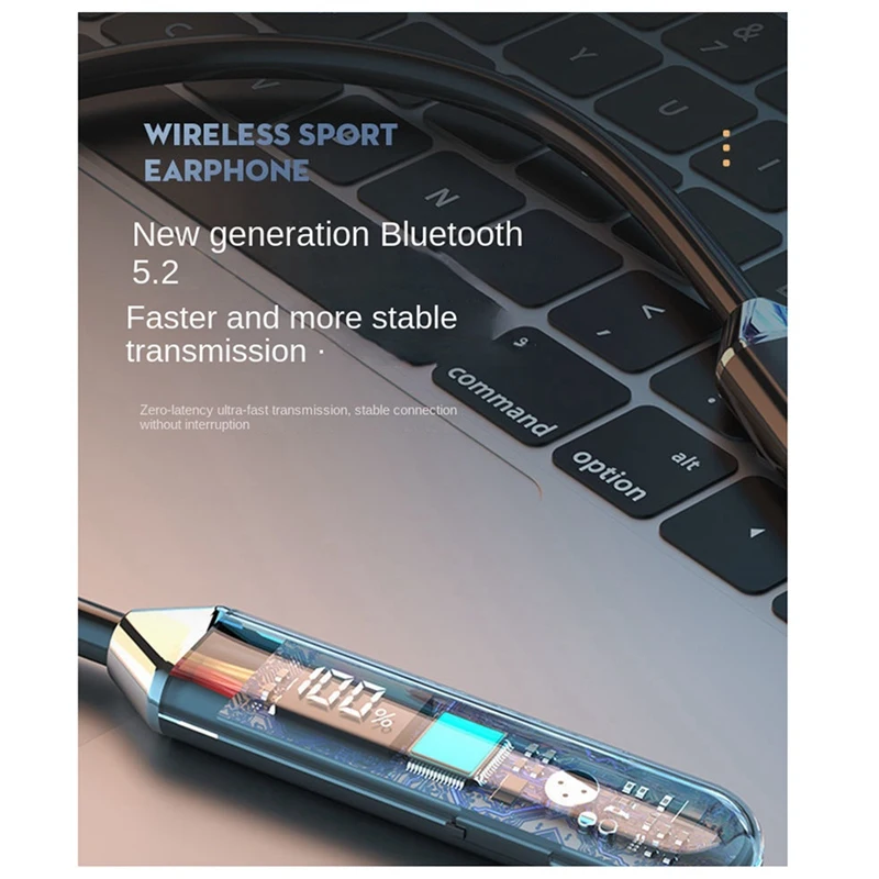 Tipo de pescoço fone de ouvido estéreo redução ruído universal esporte fone microfone sem fio bluetooth fácil instalar