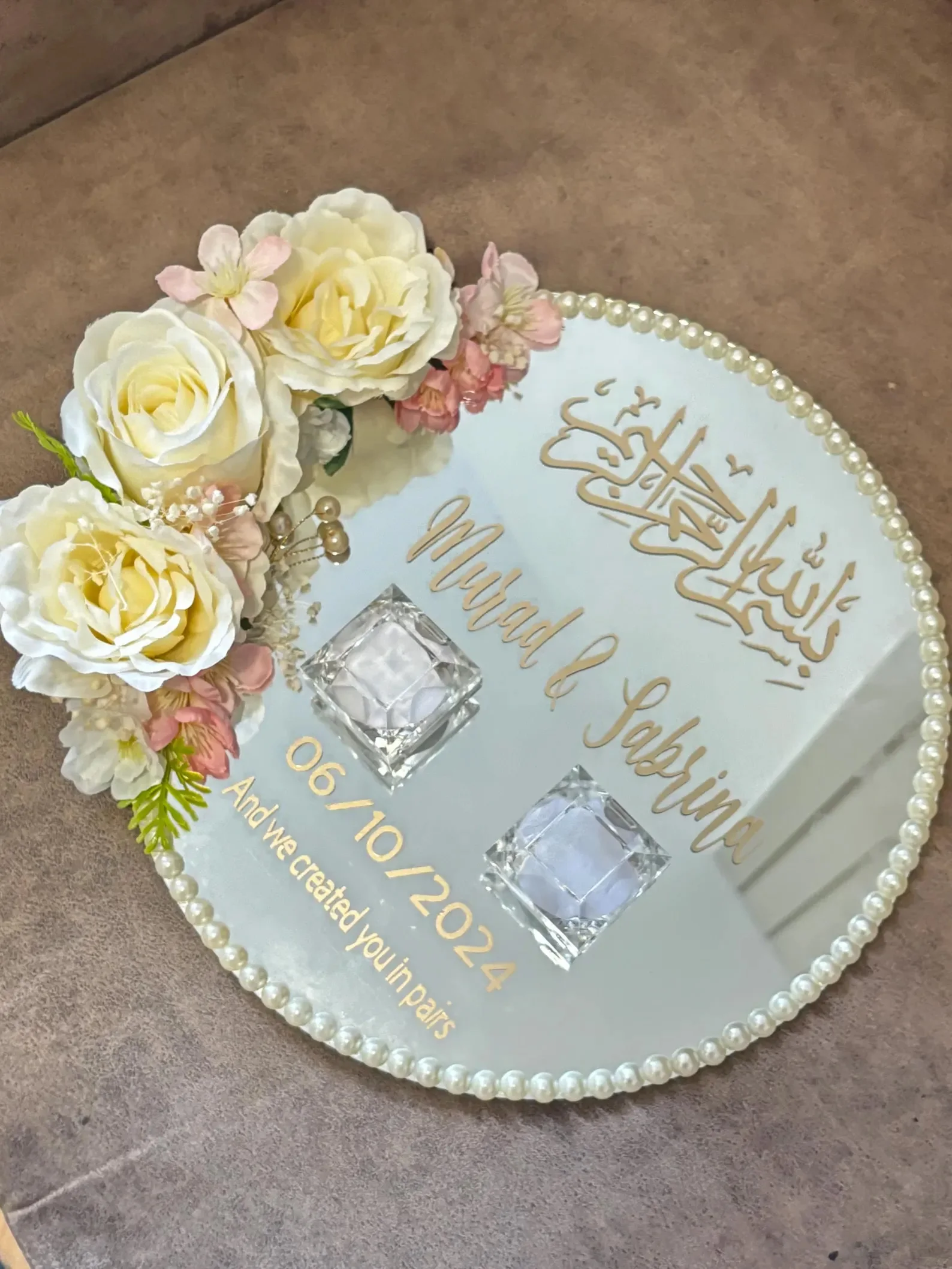 1pcs Acrylic Round Dining Table Mirror Plate,Suitable for  Ring Plate,Weddings, Youngsters's Gift Parties and Birthday Partie