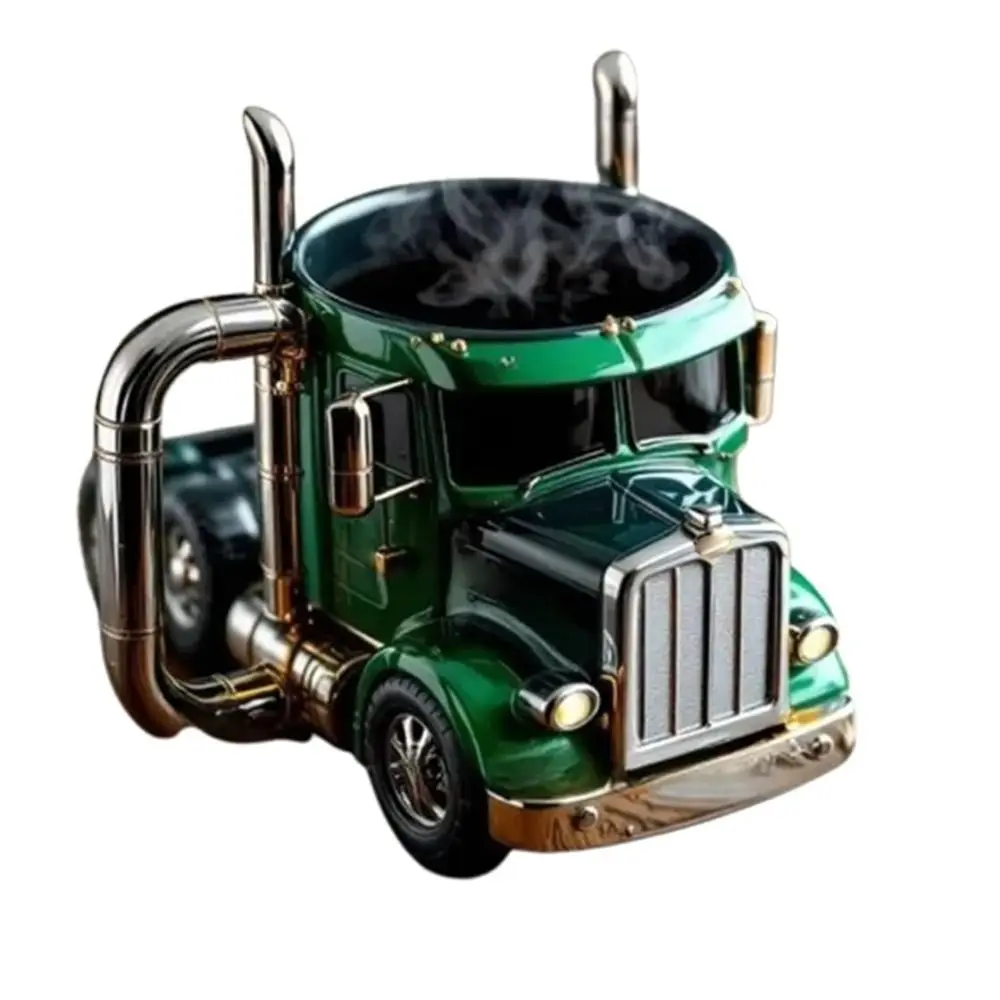 Durable Truck Coffee Mug 11 Ounces Handcrafted Coffee Cup Semi-trailer Shaped Semi Truck Semi-Truck Coffee Mugs For Men