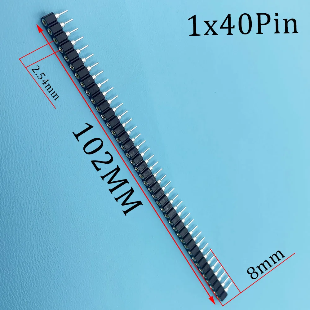 Enchufe hembra de una sola fila con agujero redondo, Conector de espaciado de Base, cabezal de Pin hembra, 1/5/10/50 piezas, 2,54mm, 1x40P, 1x40