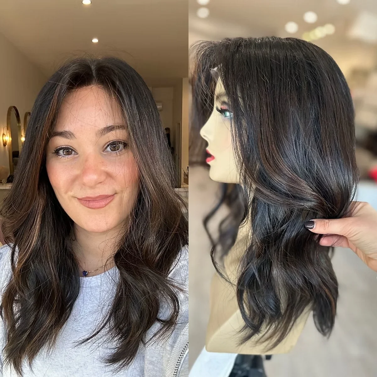 Realistic Look Natural Hairline Ombre Brown Blonde Highlights Synthetic Lace Front Wig Original Factory Cheap Wigs Glueless Wig
