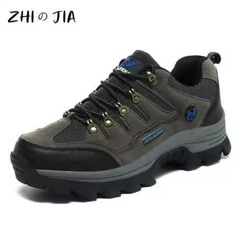 Outdoor Men's Sneaker Autumn Winter Couples Casual Shoes Mountaineering Shoes Men's Leather Walking Shoes Large Footwear