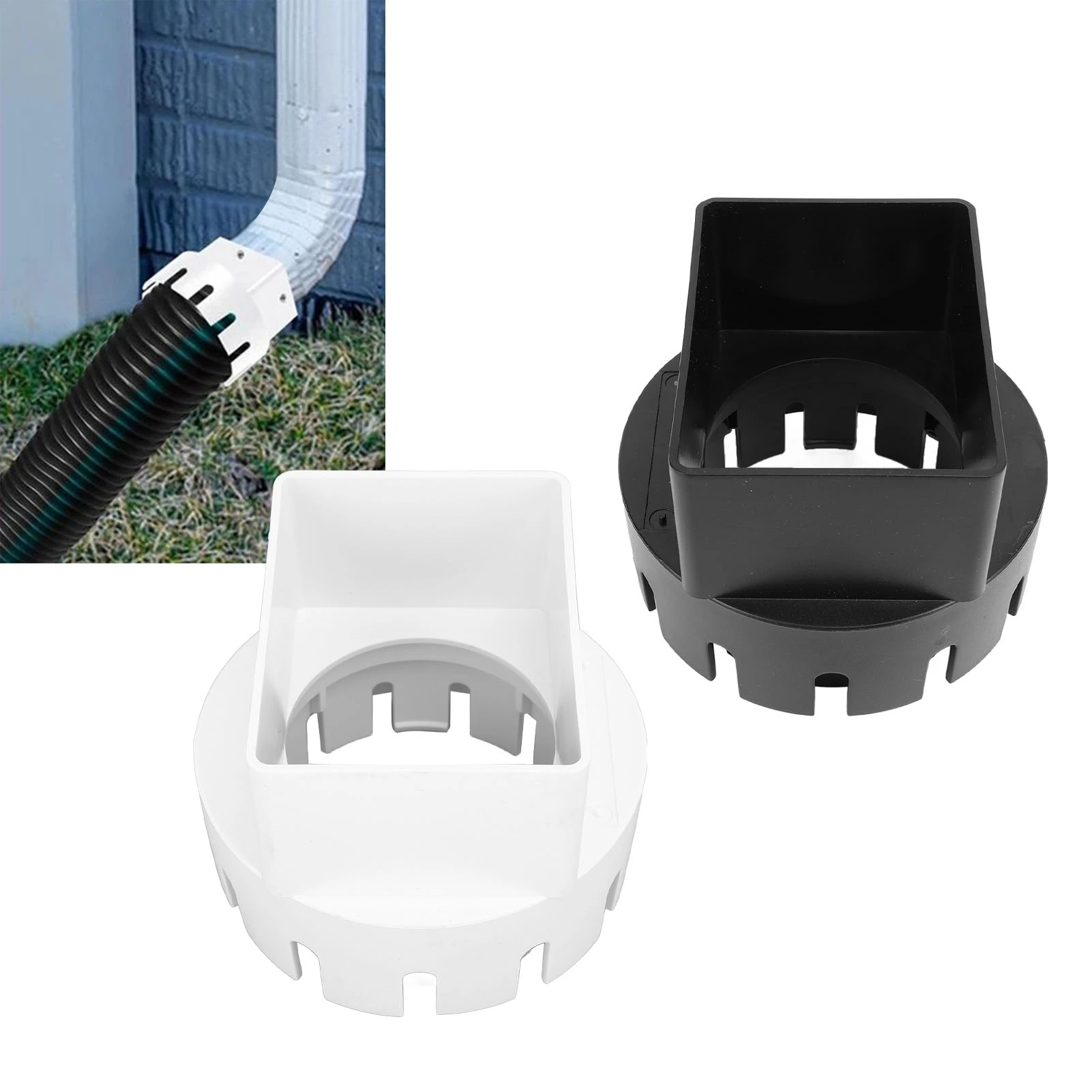 Rain Gutter Downspout Adapter Easy To Install Rain Gutter To Drain Pipe Adapter Practical  PVC for 3x4 inch Rain Gutters