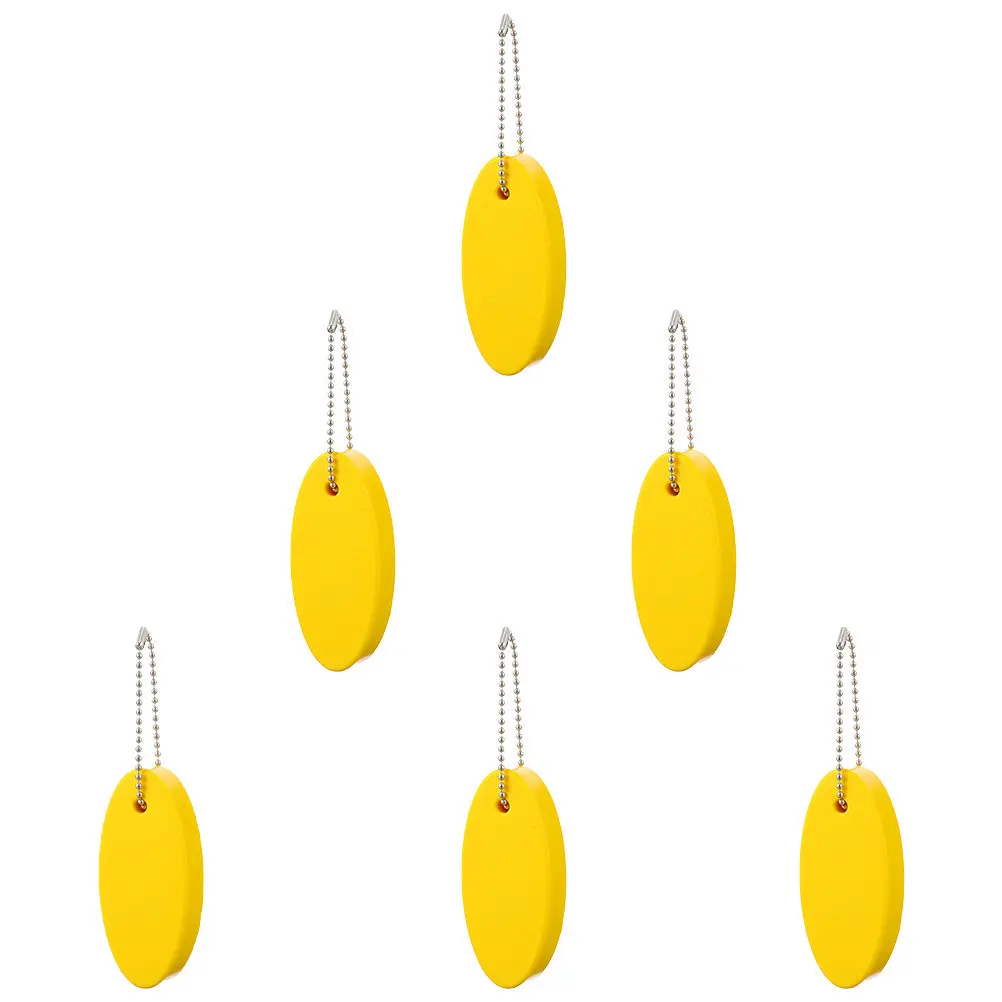 

6Pcs PU Floating Keychain Lightweight Oval Key Ring Creative Float Key Chain for Water Sports Sailing Fishing Floating Keychain